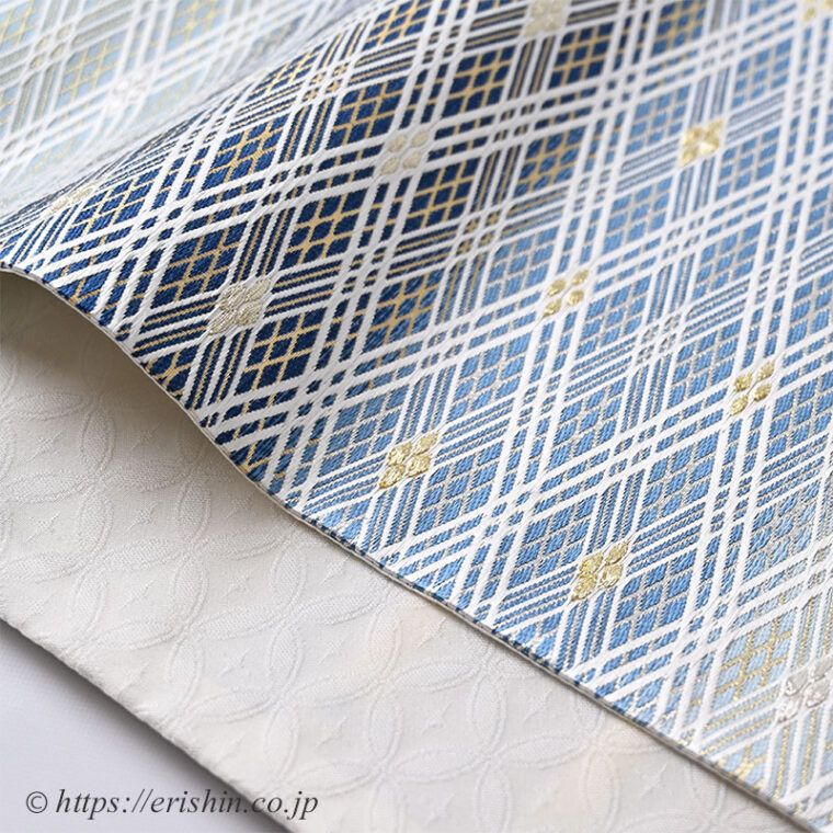 美術工芸 啓　袋帯（截金菱文/阿波蓼藍茎葉染の奏で）「着物と帯・呉服えり新」