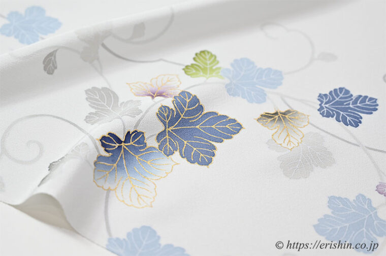 付下（葡萄唐草/月白色）「着物と帯・呉服えり新」