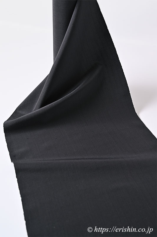 芝崎圭一 座繰紬(無地/黒みの藍鉄色)