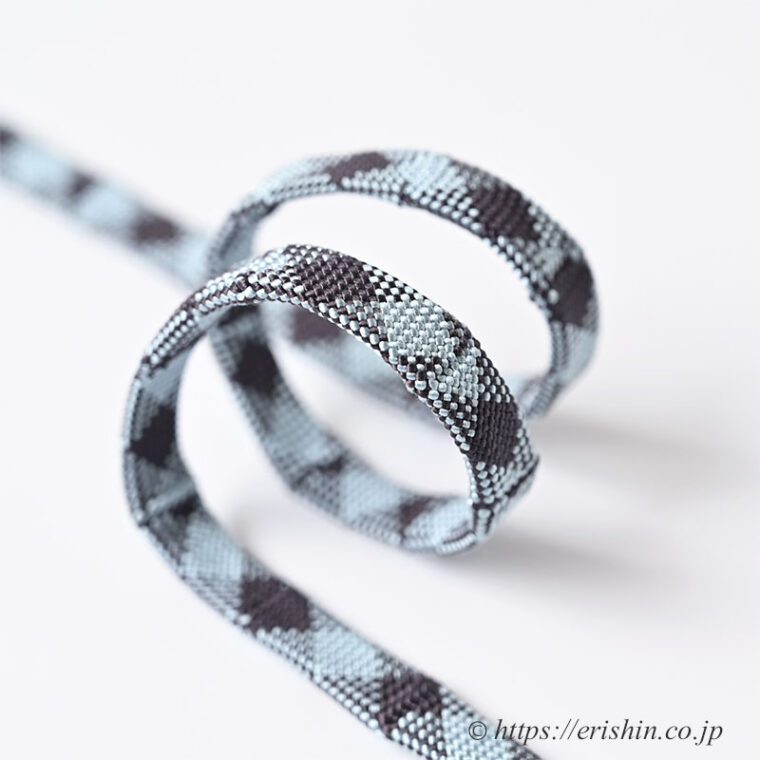 帯締め　内記組（ダイヤ柄/浅縹×源氏鼠）