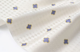 帯揚げ（千鳥格子に小花更紗/絹鼠色に藤紫）