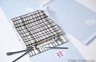 旬のお勧めコーディネート「森健持作 霊芝雲の小紋に洛風林 格子の帯」