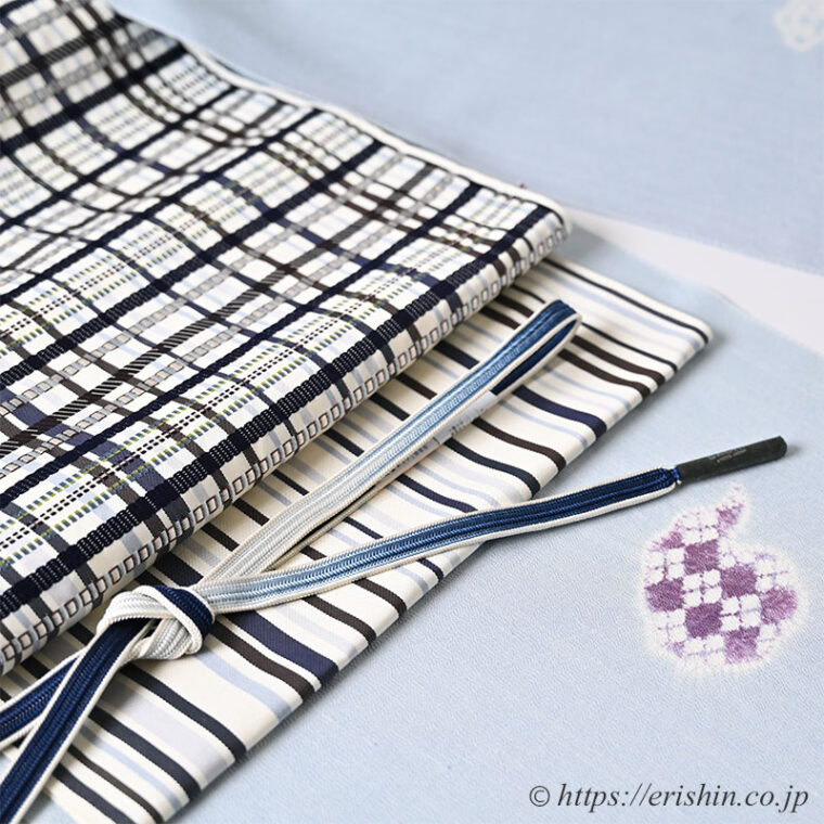 旬のお勧めコーディネート「森健持作 霊芝雲の小紋に洛風林 格子の帯」