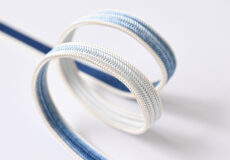 帯締め　綾竹組（双葉手先暈し/白に紺色）「着物と帯・呉服えり新」