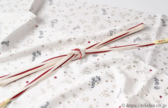 帯揚げ（松竹梅の銀散らし）に2種の帯締め「着物と帯・呉服えり新」