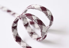 帯締め　内記組（ダイヤ柄/白×葡萄茶）「着物と帯・呉服えり新」