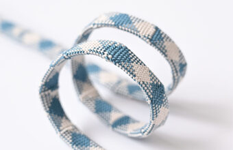 帯締め　内記組（ダイヤ柄/白鼠×錆浅葱）「着物と帯・呉服えり新」