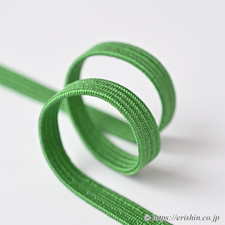 帯締め 貝の口組（無地/新緑色）「着物と帯・呉服えり新」