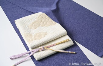 旬のお勧めコーディネート「小宮康正氏の江戸小紋に瑞雲の袋帯」