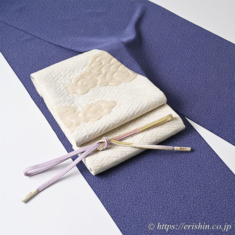 旬のお勧めコーディネート「小宮康正氏の江戸小紋に瑞雲の袋帯」