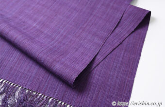 『特選』夢訪庵（桝蔵順彦）　余呉紬（フェルナンブーコ/紅紫色）「着物と帯・呉服えり新」
