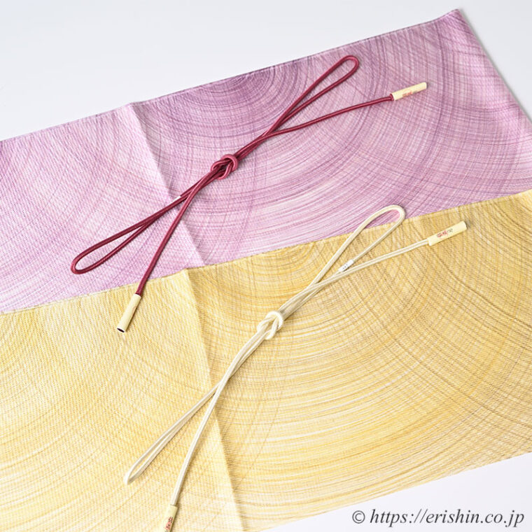 帯揚げ（しけ引き半円）と細組帯締め「着物と帯・呉服えり新」