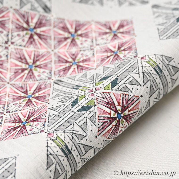 特選「鈴田滋人　木版摺更紗帯（仰陽譜）」「着物と帯・呉服えり新」