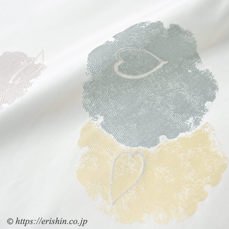 九寸織名古屋帯（雪輪桜/漆のような白）「着物と帯・呉服えり新」