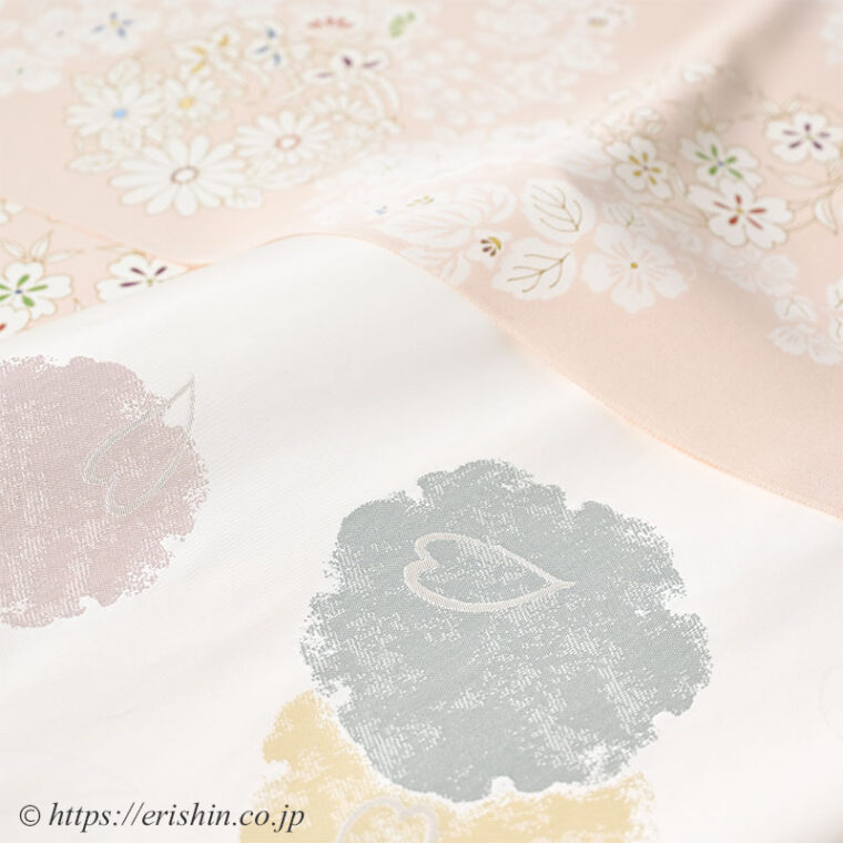 旬のお勧めコーディネート「ドレスアップ小紋でディナーに」小紋(百花彩り花丸文)に九寸織名古屋帯(雪輪桜)