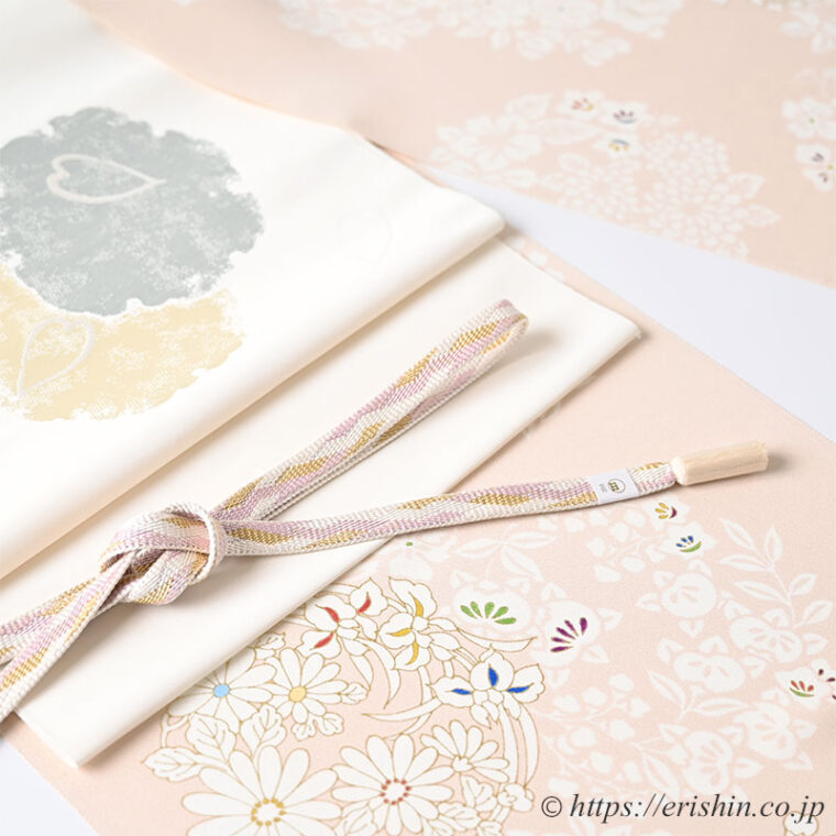 旬のお勧めコーディネート「ドレスアップ小紋でディナーに」小紋（百花彩り花丸文）に九寸織名古屋帯（雪輪桜）