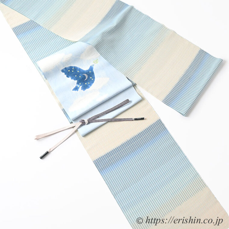 旬のお勧めコーディネート「森健持作染帯に芝崎圭一さんの多色暈し段」