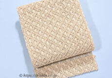 誉田屋源兵衛　八寸織名古屋帯（芭蕉通風段文/生成色）[夏向]「着物と帯・呉服えり新」