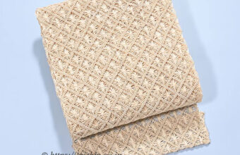 誉田屋源兵衛　八寸織名古屋帯（芭蕉通風段文/生成色）[夏向]「着物と帯・呉服えり新」