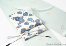 旬のお勧めコーディネート「葵尽くし　葵の丸文の小紋に菊葵文の袋帯」