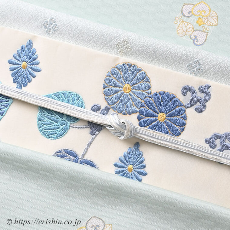 旬のお勧めコーディネート「葵尽くし　葵の丸文の小紋に菊葵文の袋帯」