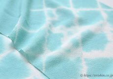 帯揚げ（斜め格子縫い〆/白×浅葱色・絽縮緬）[夏・単衣向]「着物と帯・呉服えり新」