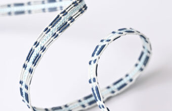 帯締め　綾竹段レース組（特甲レース/縹色×秘色色）[夏・単衣向]「着物と帯・呉服えり新」