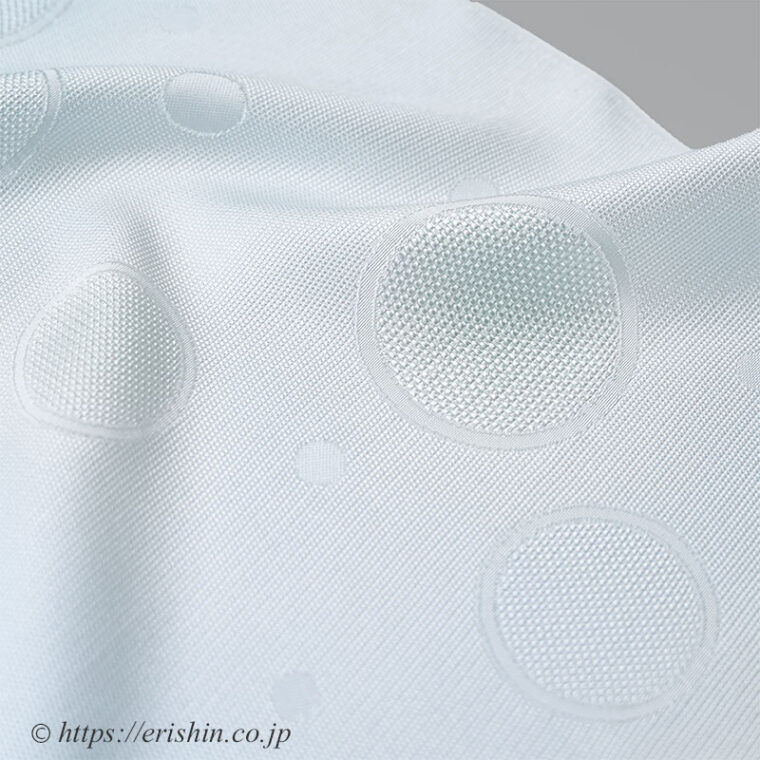 帯揚げ（水玉いろいろ/青磁色・紗）[夏・単衣向]「着物と帯・呉服えり新」