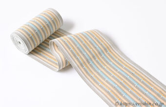 首里道屯織半幅帯（空五倍子色に浅縹）「着物と帯・呉服えり新」