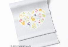 森健持　染名古屋帯（ハートのクイーン・辻ケ花/小市松地）