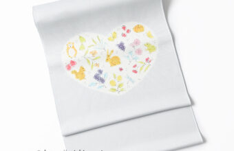 森健持　染名古屋帯（ハートのクイーン・辻ケ花/小市松地）