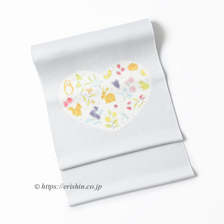 森健持　染名古屋帯（ハートのクイーン・辻ケ花/小市松地）