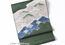 森健持　染名古屋帯（松波小袖写・辻ケ花/夏紬地）[夏・単衣向]「着物と帯・呉服えり新」