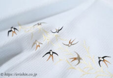 帯揚げ（柳に燕/薄水色・変わり絽）[夏・単衣向]「着物と帯・呉服えり新」