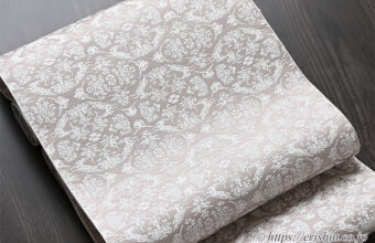 勝山健史　九寸織名古屋帯（山羊襷文）「着物と帯・呉服えり新」