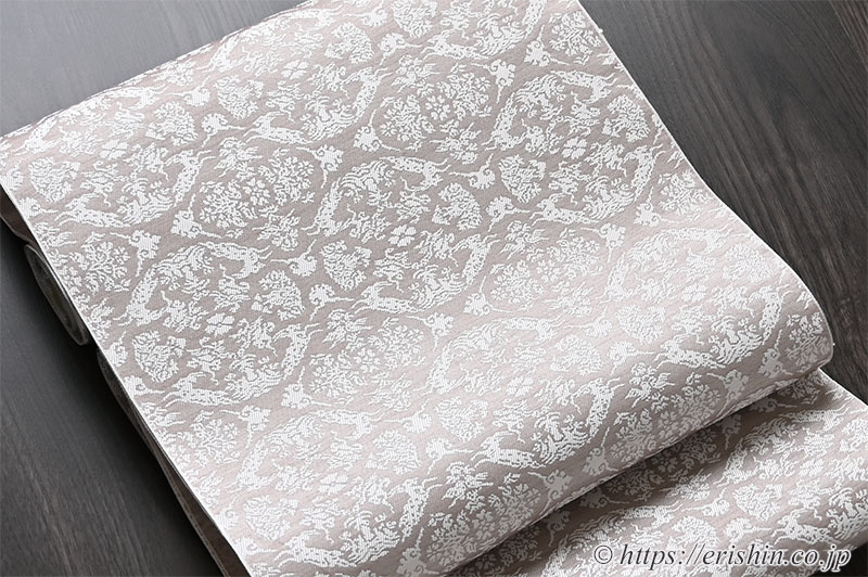 勝山健史　九寸織名古屋帯（山羊襷文）「着物と帯・呉服えり新」