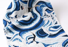 誉田屋源兵衛 浴衣（千年鶴乱舞/藍色・綿麻）「着物と帯・呉服えり新」