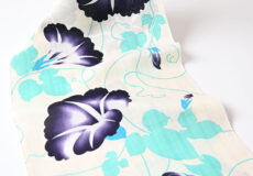 誉田屋源兵衛 浴衣（蕣花/ミント・綿麻）広巾「着物と帯・呉服えり新」