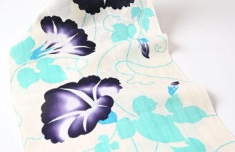 誉田屋源兵衛 浴衣（蕣花/ミント・綿麻）広巾「着物と帯・呉服えり新」