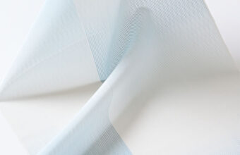 明石縮（市松崩し/水色）「着物と帯・呉服えり新」