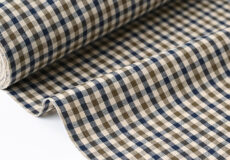 片貝木綿（ブラウンチェック）紺仁「着物と帯・呉服えり新」